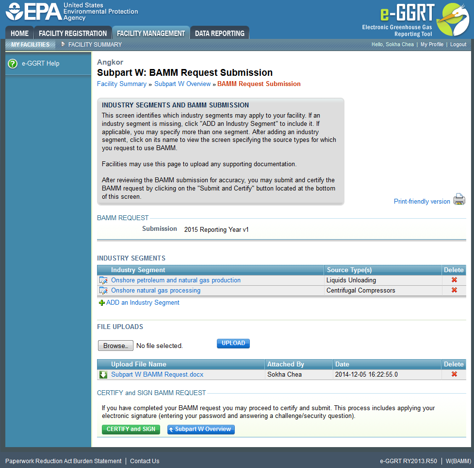 Image showing on how to anew BAMM Request Submission